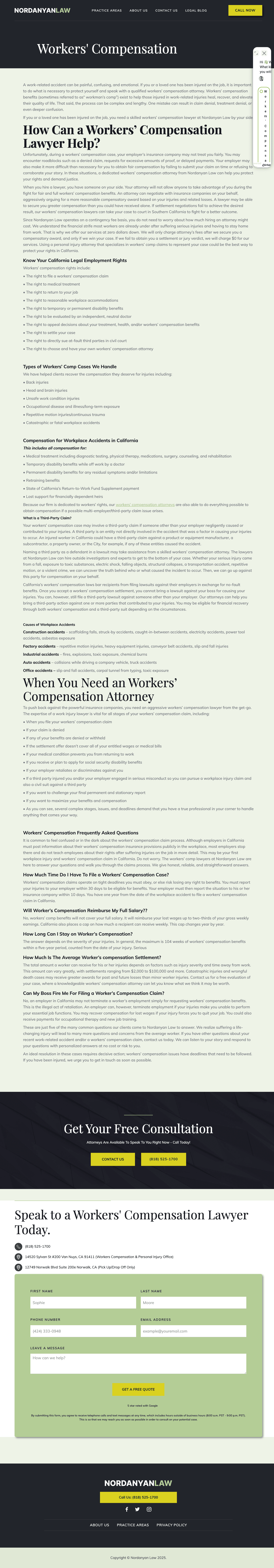 Before — Workers' compensation practice area page