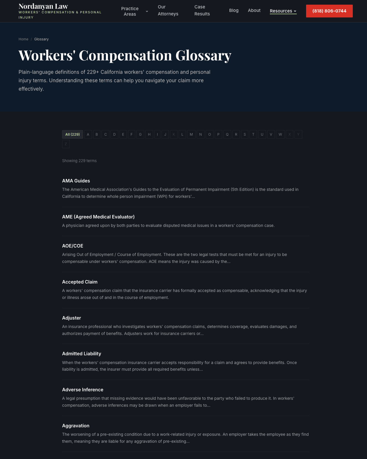 Workers' comp legal glossary